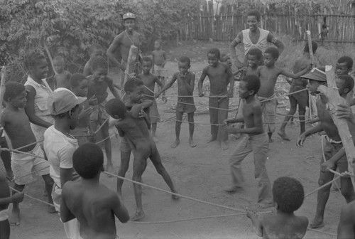 Children boxing inside ring, San Basilio del Palenque, ca. 1978