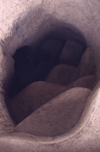 Entrance into a hypogeum, Tierradentro, Colombia, 1975