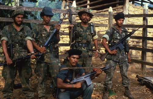 A Contra squad poses, Nicaragua, 1983