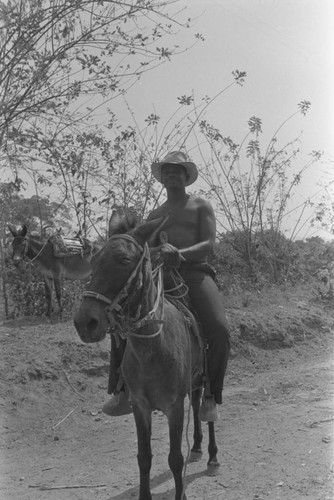 Man on a mule, San Basilio del Palenque, ca. 1978