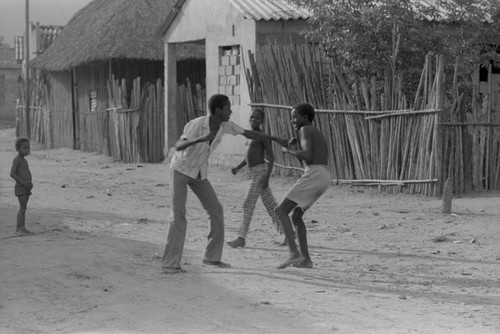 Boys playing in the street, San Basilio de Palenque, 1976