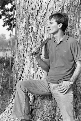 Photographer Richard Cross posing for a portrait, San Basilio de Palenque, 1977