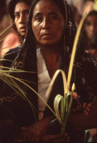 Woman attending a memorial, San Salvador, El Salvador, 1982