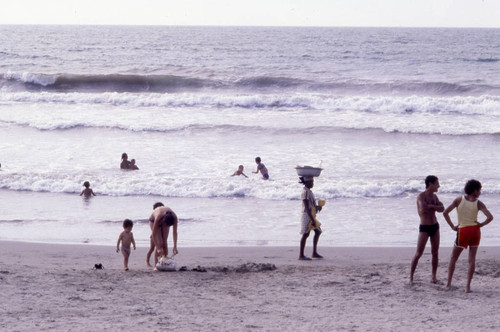 Woman selling fruits on the beach, Cartegena, 1976