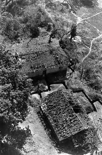 Aerial view of the bombing, Cabañas, 1982