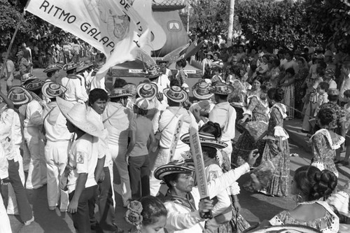 Dancers performing in the street, Barranquilla, Colombia, 1977