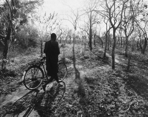 Villager and bicycle, Tanzania, 1979