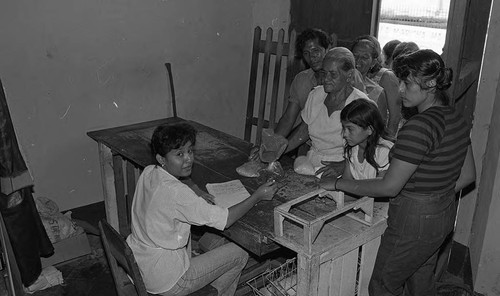 People wait in line for food rations, Nicaragua, 1979