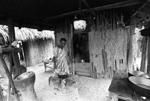 Woman cooking, San Basilio de Palenque, Colombia, 1977