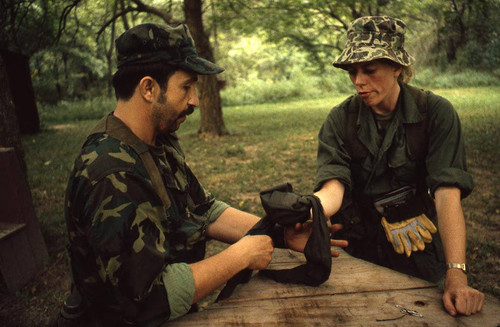 Survival school students learn first aid techniques, Liberal, 1982