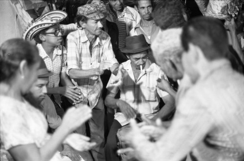 Men playing congas, Barranquilla, Colombia, 1977