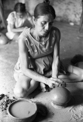 Artisan at work, La Chamba, Colombia, 1975