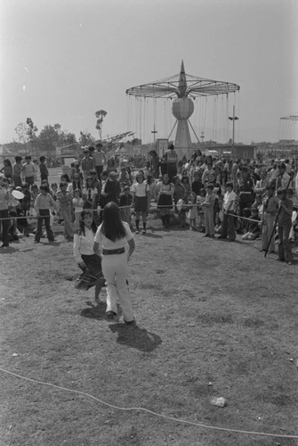 Two girls performing, Tunjuelito, Colombia, 1977