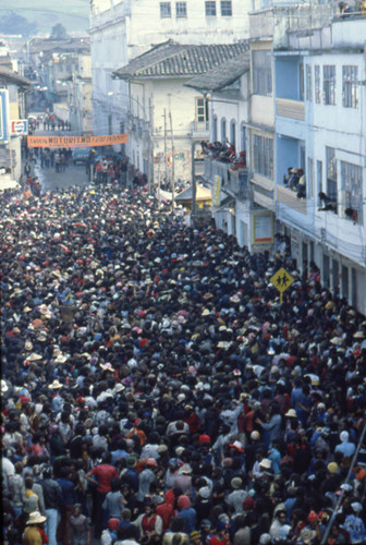 Large crowd at the Blacks and Whites Carnival, Nariño, Colombia, 1979