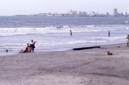 Woman selling fruits on the beach, Cartegena, 1976