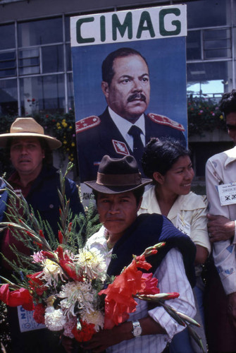 Flowers for presidential candidate Ángel Aníbal Guevara, Guatemala City, 1982