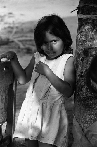 Standing outside, La Chamba, Colombia, 1975