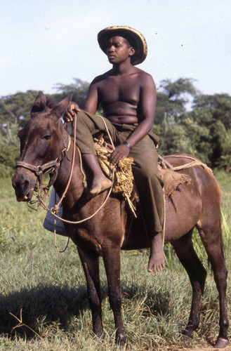 Man on a mule, San Basilio de Palenque, 1976