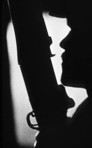 Silhouette portrait of a Sandinista, Nicaragua, 1979