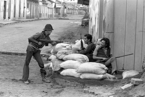 Sandinistas in the street, Nicaragua, 1979