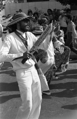 Dancers performing in the street, Barranquilla, Colombia, 1977