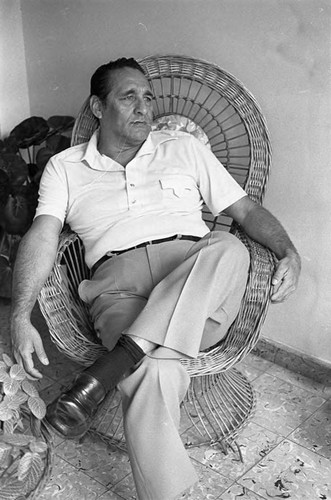 José Napoleón Duarte relaxing on a chair, San Salvador, 1982