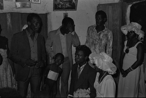 Wedding couple kneeling down, San Basilio del Palenque, ca. 1978