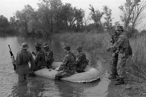 Survival school students in a raft, Liberal, 1982