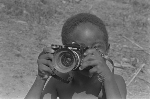 Boy with camera, San Basilio del Palenque, 1977