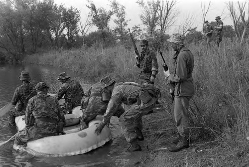 Survival school students in a raft, Liberal, 1982