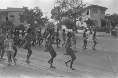 Girls and boys performing at carnival, Barranquilla, ca. 1978