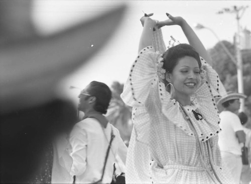 Dancers performing in the street, Barranquilla, Colombia, 1977