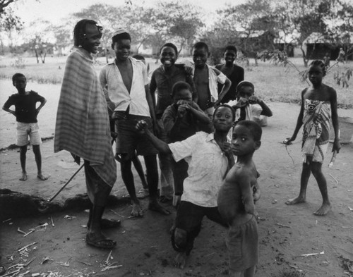 Children playing outdoors, Tanzania, 1979