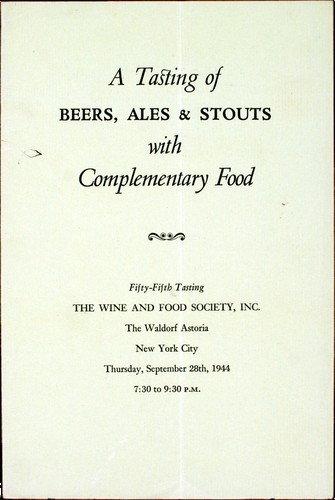 Wine and Food Society - A Tasting of Beers, Ales & Stouts with Complementary Food