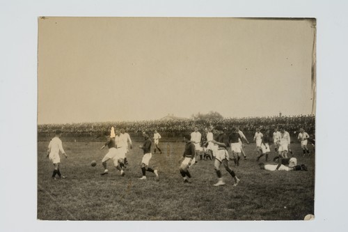 United States Olympic Rugby Team on Tour of France: United States versus Sud-Ouest at Bordeaux. Players on field during match