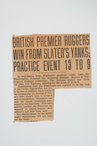 Clipping, British premier ruggers win from Slater's Yanks; practice event 13 to 9