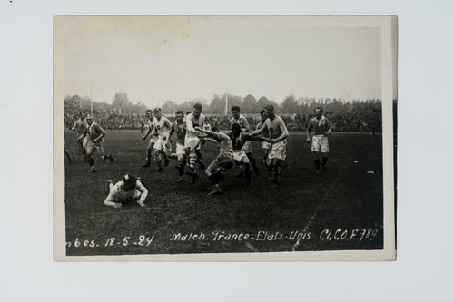 France versus United States at Colombes: Players Running on Field