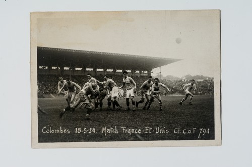 France versus United States at Colombes: Players Running on Field