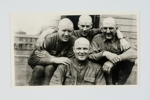 Four Soldiers With Shaved Heads