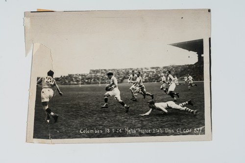 France versus United States at Colombes: Player Running with Ball