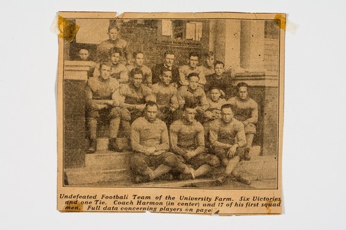 Clippings, Undefeated football team of the University Farm