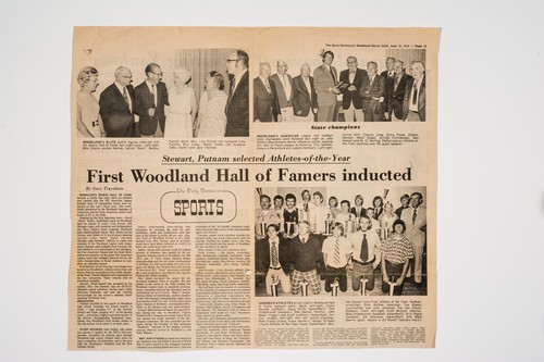 Clipping, First Woodland Hall of Famers inducted: Steward, Putnam selected athletes-of-the-year