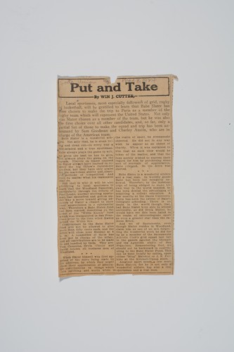 Clipping, Sacramento Union. Put and take, by Win J. Cutter