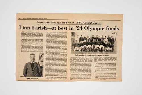 Clipping, Linn Farish, at best in '24 Olympic finals: scores two tries against French, WWII medal winner