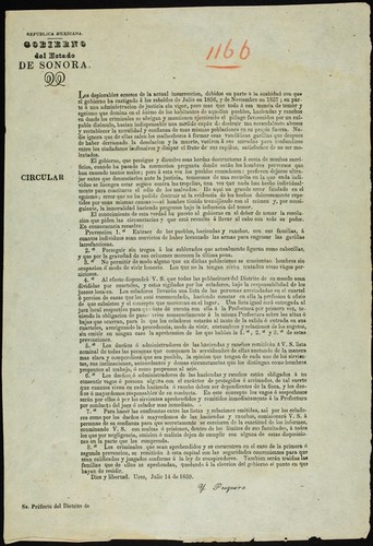 Los deplorables ecsesos de la actual insurreccion, debidos en parte á la suabidad con que el gobierno ha castigado a los rebeldes de Julio en 1856, y de Noviembre en 1857 : en parte à una administracion de justicia sin vigor, pero mas que todo à esa mezcla de temor y egoismo que domina en el ánimo de los habitantes ... en donde los criminales se abrigan y mantienen ejerciendo el pillage, favorecidos por un culpable disimulo