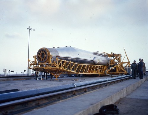 Atlas Missile on Pad------- DUPE TRANSPARENCY/UNCLASSIFIED , U.S. AIR FORCE PHOTO/OL1-1352 MPS - APCS (MATS) , 163'59 0L-1-1352 MPS UNCL , , film: 163-59-1-1352 UNCL. DUPE