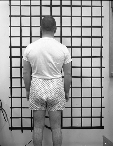 Anthropometry: Man In Fashionable Underwear with Grid-------3-15-61; 3 15 61 BW 4x5