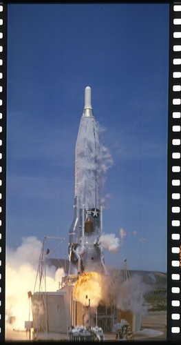 Atlas ICBM Launch--'4491 '64 OUO; High Ball Item 2.5; USAF Photo 1369th Photo Sq - APCS (MATS); on neg.: 4491-64-13-418; 046