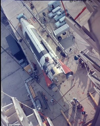 Atlas 10A Details: Backing Missile Up Ramp for Mating Date on Neg: 10/27/1957