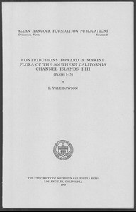 Contributions toward a marine flora of the Southern California Channel Islands, I-III